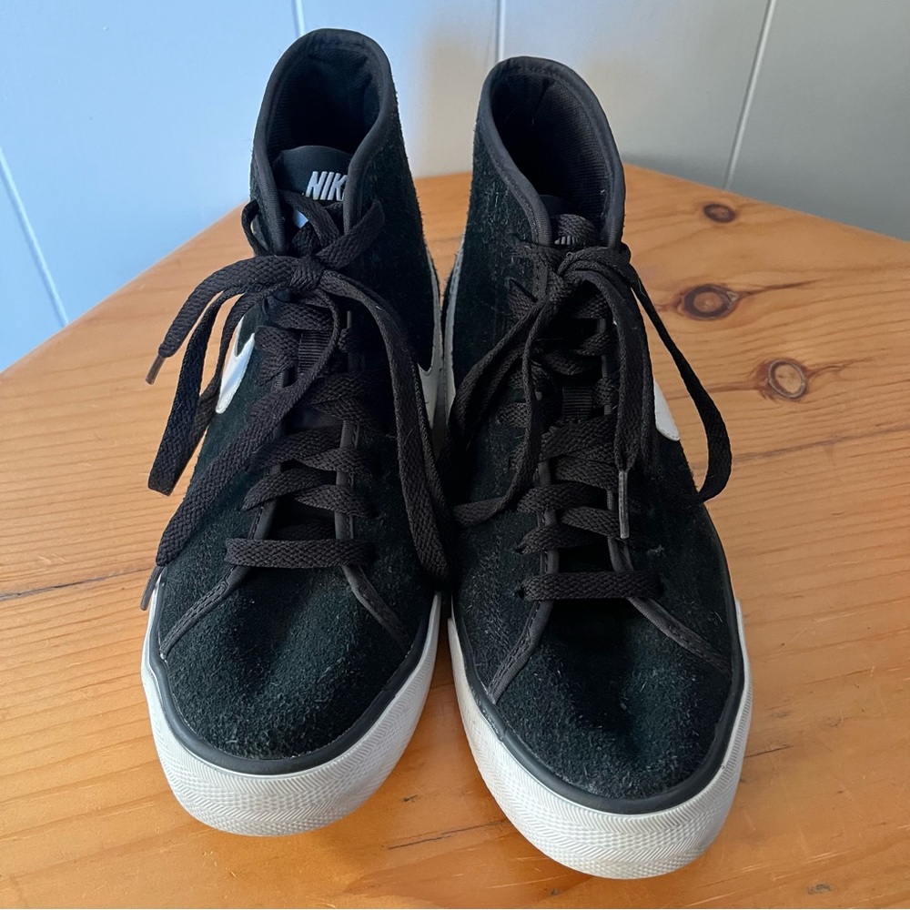 Nike Primo Court Mid Suede Black White High Top Sneakers 630656 Trainers Leather - Picture 2 of 7